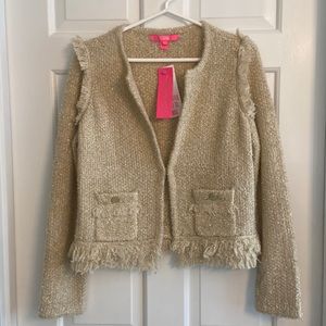 Lilly Pulitzer - Simora Cardigan - gold metallic tweed